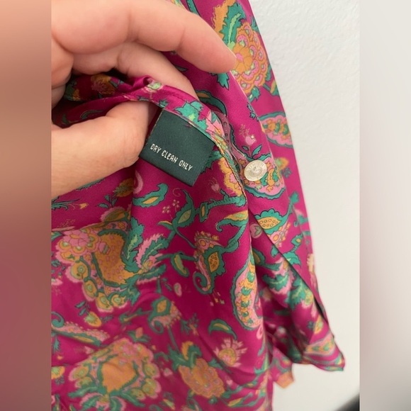 Ralph Lauren 100% Silk Pink Floral Paisley Collared Shirt Size S - Picture 6 of 7